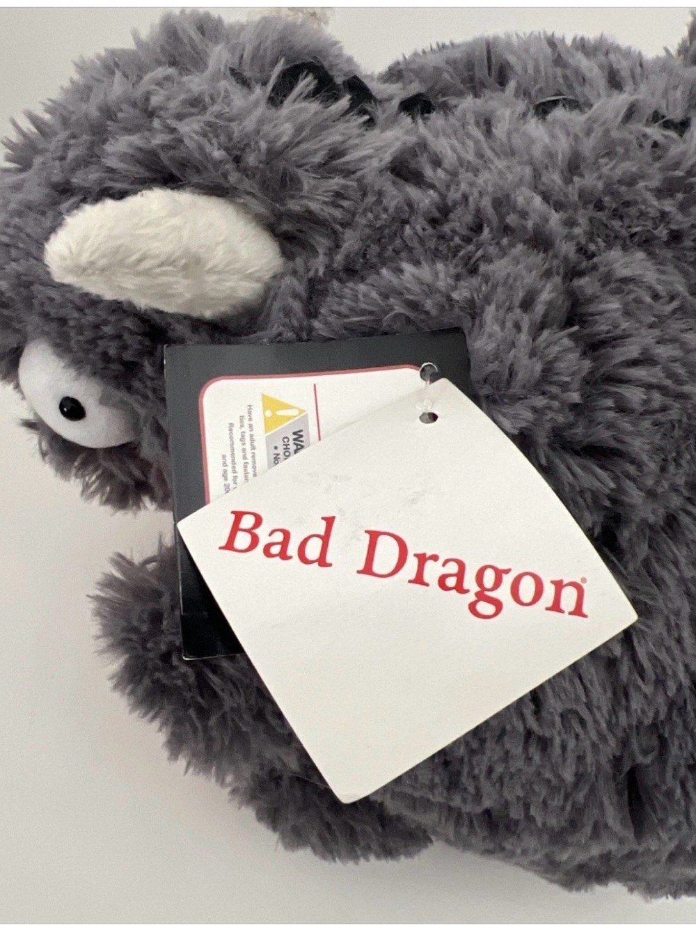2016 Bad Dragon Duke The Dragon 8" Plush Gray Red Round RARE Stuffed Animal NWT - Picture 7 of 16